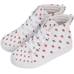 Cartoon Style Strawberry Pattern Kids  Hi-top Skate Sneakers by dflcprintsclothing