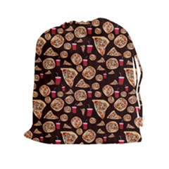 Pizza Pattern Drawstring Pouch (xxl) by bloomingvinedesign