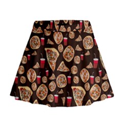 Pizza Pattern Mini Flare Skirt by bloomingvinedesign