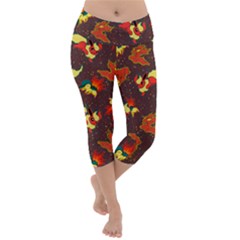 Fire Type Lightweight Velour Capri Yoga Leggings by Mezalola