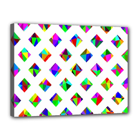 Rainbow Lattice Canvas 16  X 12  (stretched) by Mariart