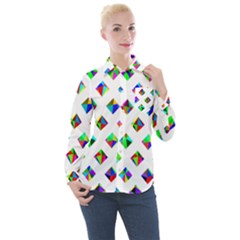 Rainbow Lattice Women s Long Sleeve Pocket Shirt