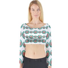 Christmas Decoration Colorful Long Sleeve Crop Top