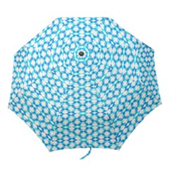 Fabric Geometric Aqua Crescents Folding Umbrellas