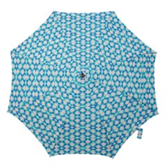 Fabric Geometric Aqua Crescents Hook Handle Umbrellas (Medium)