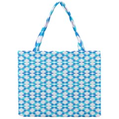 Fabric Geometric Aqua Crescents Mini Tote Bag
