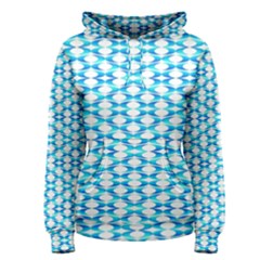 Fabric Geometric Aqua Crescents Women s Pullover Hoodie