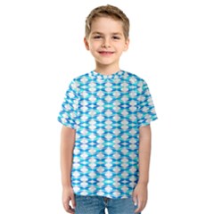 Fabric Geometric Aqua Crescents Kids  Sport Mesh Tee