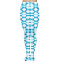 Fabric Geometric Aqua Crescents Tights