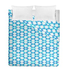 Fabric Geometric Aqua Crescents Duvet Cover Double Side (Full/ Double Size)