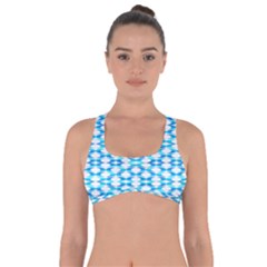 Fabric Geometric Aqua Crescents Got No Strings Sports Bra