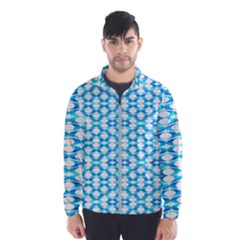 Fabric Geometric Aqua Crescents Men s Windbreaker