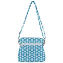 Fabric Geometric Aqua Crescents Zipper Messenger Bag View3