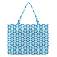 Fabric Geometric Aqua Crescents Medium Tote Bag