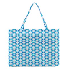 Fabric Geometric Aqua Crescents Zipper Medium Tote Bag