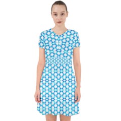 Fabric Geometric Aqua Crescents Adorable in Chiffon Dress