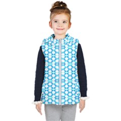 Fabric Geometric Aqua Crescents Kids  Hooded Puffer Vest