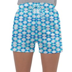 Fabric Geometric Aqua Crescents Sleepwear Shorts