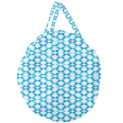 Fabric Geometric Aqua Crescents Giant Round Zipper Tote