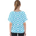 Fabric Geometric Aqua Crescents V-Neck Dolman Drape Top View2