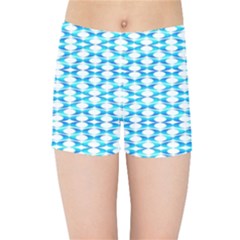 Fabric Geometric Aqua Crescents Kids  Sports Shorts