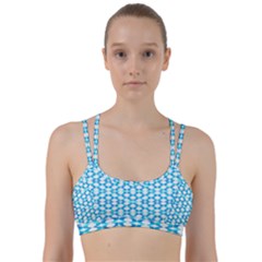 Fabric Geometric Aqua Crescents Line Them Up Sports Bra