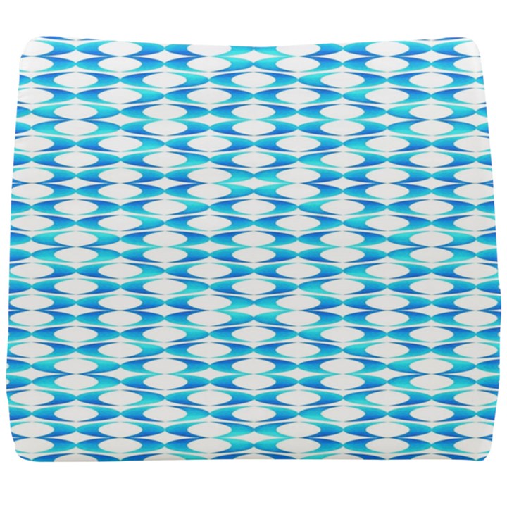 Fabric Geometric Aqua Crescents Seat Cushion