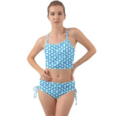 Fabric Geometric Aqua Crescents Mini Tank Bikini Set