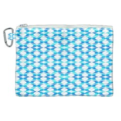 Fabric Geometric Aqua Crescents Canvas Cosmetic Bag (XL)