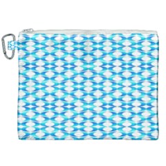 Fabric Geometric Aqua Crescents Canvas Cosmetic Bag (XXL)