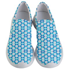 Fabric Geometric Aqua Crescents Women s Lightweight Slip Ons