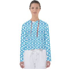 Fabric Geometric Aqua Crescents Women s Slouchy Sweat