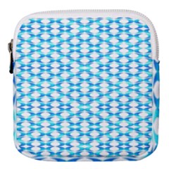 Fabric Geometric Aqua Crescents Mini Square Pouch