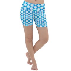 Fabric Geometric Aqua Crescents Lightweight Velour Yoga Shorts