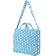 Fabric Geometric Aqua Crescents Square Shoulder Tote Bag by Bajindul