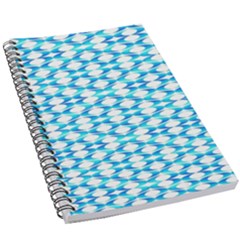 Fabric Geometric Aqua Crescents 5.5  x 8.5  Notebook