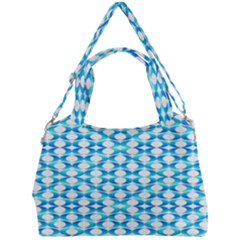 Fabric Geometric Aqua Crescents Double Compartment Shoulder Bag