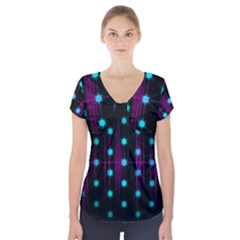 Sound Wave Frequency Short Sleeve Front Detail Top