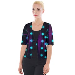Sound Wave Frequency Cropped Button Cardigan