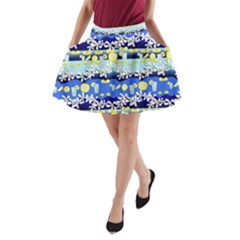 Lemonade Pattern A-line Pocket Skirt