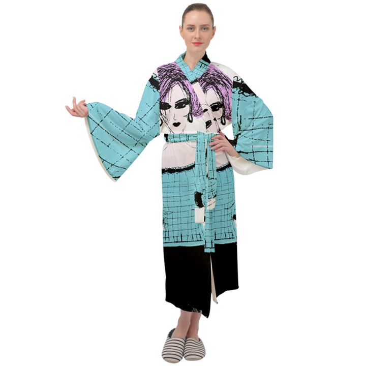 Elissa Maxi Tie Front Velour Kimono