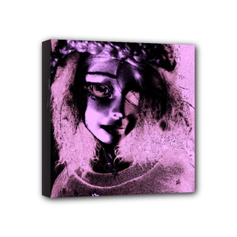 Sad Doll Pink Glow Mini Canvas 4  X 4  (stretched)