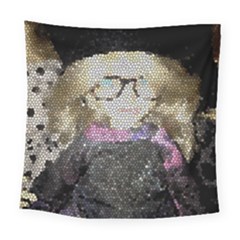 Cat Ears Doll Stained Glass Square Tapestry (large)