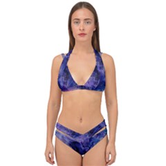 Blue Purple Ink                        Double Strap Halter Bikini Set by LalyLauraFLM