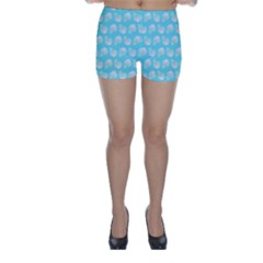 Glitched Candy Skulls Skinny Shorts by VeataAtticus