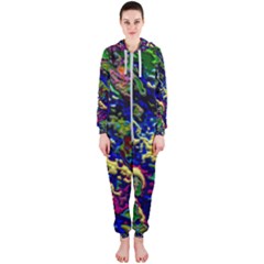 3d Colorful Texture 2                       Hooded Jumpsuit (ladies) by LalyLauraFLM