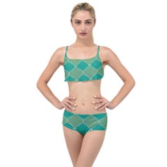 Tiles Arabesque Ottoman Bath Layered Top Bikini Set