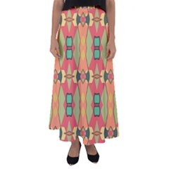 Pattern Orange Green African Flared Maxi Skirt by Wegoenart