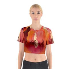 Fire Abstract Cartoon Red Hot Cotton Crop Top by Wegoenart