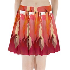 Fire Abstract Cartoon Red Hot Pleated Mini Skirt by Wegoenart